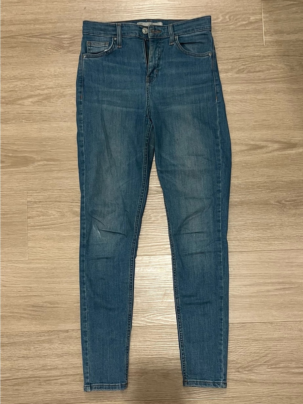 Topshop Slim High-Rise Skinny Jeans in Medium Blue